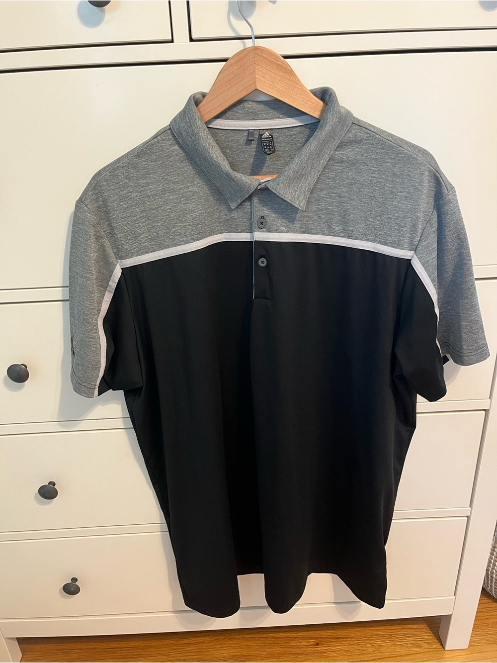 Adidas Two-Tone Grey and Black Polo Shirt